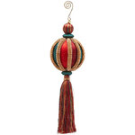 Елочный шар с Кисточкой Оллаэтель 28 см красно-зеленый, подвеска