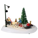 Композиция Веселый вечер в парке 23*17 см, движение, подсветка, на батарейках