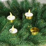 Подсвечник на ножке Богемик для чайной свечи 4 шт золотой