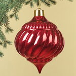 Елочный шар Луковка Bulbous 23 см красная