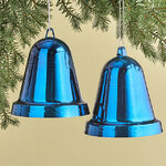 Елочная игрушка Колокольчик Xmas Peal 15 см синий, 2 шт