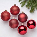 Набор пластиковых шаров Celebration 8 см красный, 6 шт