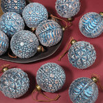 Набор стеклянных шаров Palla azzurra - Новогоднее Торжество 8 см, 12 шт