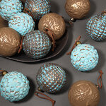 Елочные шары Azzurro depoca 8 см, 12 шт, в подарочной коробке