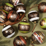 Набор стеклянных шаров Fiano Romano 8 см, 12 шт