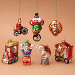 Набор стеклянных елочных игрушек Цирковое Шоу 10 см, 7 шт, подвеска
