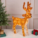 Светодиодный олень Норман 63 см, 80 теплых белых LED ламп, акрил, IP44
