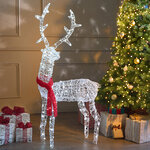Светодиодный Олень - Sciarpa Rossa 130 см, 160 холодных белых LED ламп, акрил, IP44