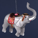 Стеклянная елочная игрушка Слон - Цирковое Шоу 11 см