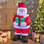 Светодиодная фигура Санта Клаус с подарком 120 см, 300 холодных белых LED ламп, акрил, IP44