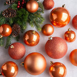 Набор пластиковых шаров Cosmo Пряная Тыква, 6-10 см, 26 шт