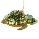Стеклянная елочная игрушка Черепаха Эйторн 12 см, подвеска