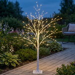 Светодиодное дерево Березка заснеженное 120 см, 300 теплых белых LED ламп, IP44