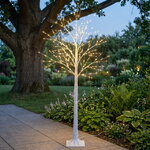 Светодиодное дерево Березка заснеженное 150 см, 400 теплых белых LED ламп, IP44