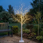 Светодиодное дерево Березка заснеженное 180 см, 600 теплых белых LED ламп, IP44