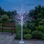 Светодиодное дерево Березка заснеженное 180 см, 600 холодных белых LED ламп, IP44