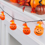 Светодиодная гирлянда на батарейках Halloween - Тыква Джин 3.80 м, 20 желтых LED ламп