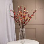 Набор светодиодных веточек Whitney с ягодками 100 см, 16 теплых белых LED ламп, IP44, 3 шт