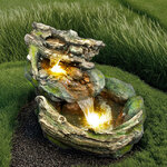 Садовый фонтан Водопад Мэнсфилд 97 см, 12 теплых белых LED ламп