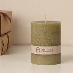 Декоративная свеча Рикардо 8*6 см оливковая
