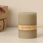 Декоративная свеча Эстри 8*6 см серо-бежевая