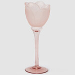 Стеклянный подсвечник-бокал Chiffon Blossom Glows 22 см персиковый