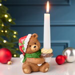 Новогодняя фигурка-подсвечник Медвежонок Пьер: Веселое Рождество 13 см