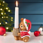 Новогодняя фигурка-подсвечник Медвежонок Поль: Веселое Рождество 13 см