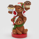 Новогодняя фигурка-подсвечник Медвежата: Веселое Рождество 25 см