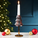 Стеклянный подсвечник Елка Cascata Di Luce 19 см шоколадный