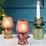 Стеклянные подсвечники Bodyam - Сосновая Шишка 13 см, двухсторонние, 3 шт