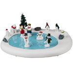 Композиция Арктическая вечеринка на льду 31 см с движением, на батарейках