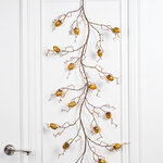 Декоративная ветка с желудями Осенний купаж 110 см, золотая