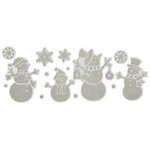 Новогодние наклейки на окна Снеговики 49*23 см