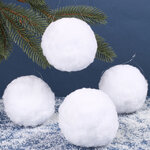 Украшение Снежки, 100 мм, 4 шт