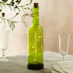 Садовый светильник-бутылка Solar Firefly на солнечной батарее, 31 см, 10 теплых белых LED ламп, зелёный, IP44