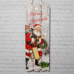 Светящаяся картина на дереве Уютное Кантри - Merry Christmas 60*21 см на батарейках