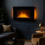 Настенный камин с обогревом Flemington 89*56 см, пульт управления, диммер