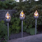 Садовые солнечные светильники Solar Olympus 40*6 см серебряные, 3 шт, IP44