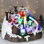 Новогодняя музыкальная композиция Альпийская Деревушка 26*20 см с LED подсветкой и движением