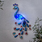 Светящееся панно на солнечной батарее Solar Peacock 52*27 см, 6 холодных белых LED ламп, IP44
