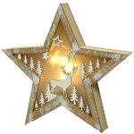 Новогодний светильник Звезда - Лесной Друг 24 см на батарейках, 5 LED ламп