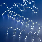 Светодиодная гирлянда Капельки Grande Extra Lights на батарейках 2 м, 132 холодных белых LED ламп, серебряная проволока, таймер, IP20