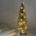 Декоративная светящаяся елочка Chelsea Gold 35 см, 20 теплых белых мини LED ламп, на батарейках
