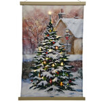 Светящаяся елка на стену Christmas Tree 82*55 см, на батарейках, бежевый фон