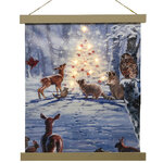 Картина с подсветкой Рождество в лесной сказке 47*40 см, на холсте, на батарейках