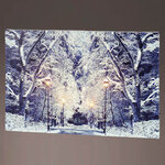 Светодиодная картина Snowing in Luzern Park 58*38 см, на батарейках