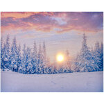 Светодиодная картина Рассвет в зимнем Миттенвальде 48*38 см, на батарейках