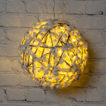 Подвесной светильник-шар Фрости 15 см, 10 теплых белых LED ламп, на батарейках, IP20