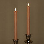 Столовая светодиодная свеча с имитацией пламени Стелла 24 см 2 шт миндальная, на батарейках, таймер